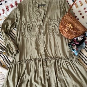 Zara khaki shirt dress